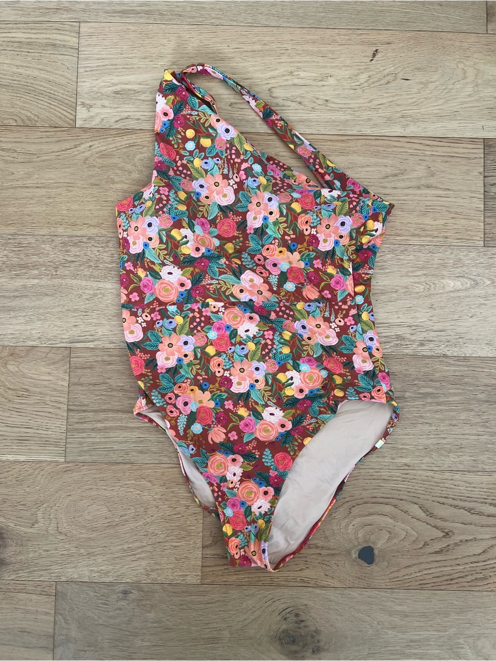 summersalt One-Shoulder Floral Swimsuit in Red Multi - Picture 2 of 3